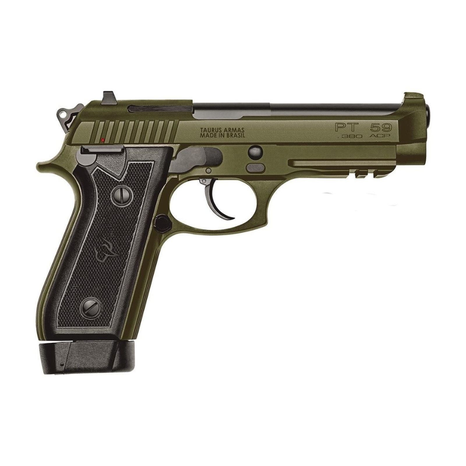 Pistola Taurus 59S Calibre .380 ACP Cano 5.2" Carb. P.Cerakote - OD Green - Imagem 2